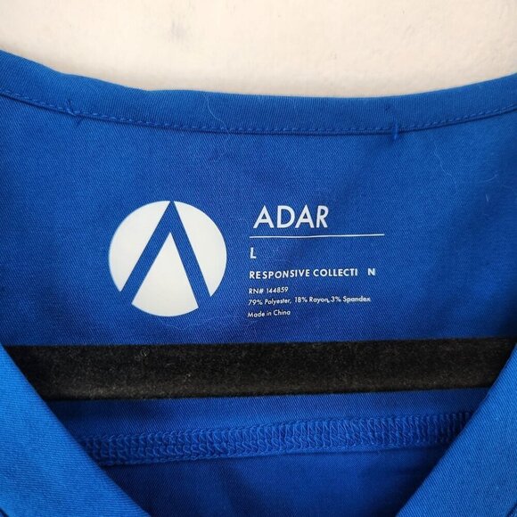 Adar Responsible Collection Blue Scrubs Top Nurse Workwear Women's Size L - Picture 6 of 8